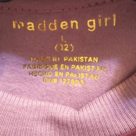 MADDEN GIRL FLEECE DRESS OVERSIZED SWEATSHIRT DRESS SIZE 12 LARGE NWT - Picture 7 of 7